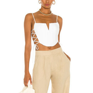 Nbd 'Katerina' White Bustier V Neck Top Size M - NWT